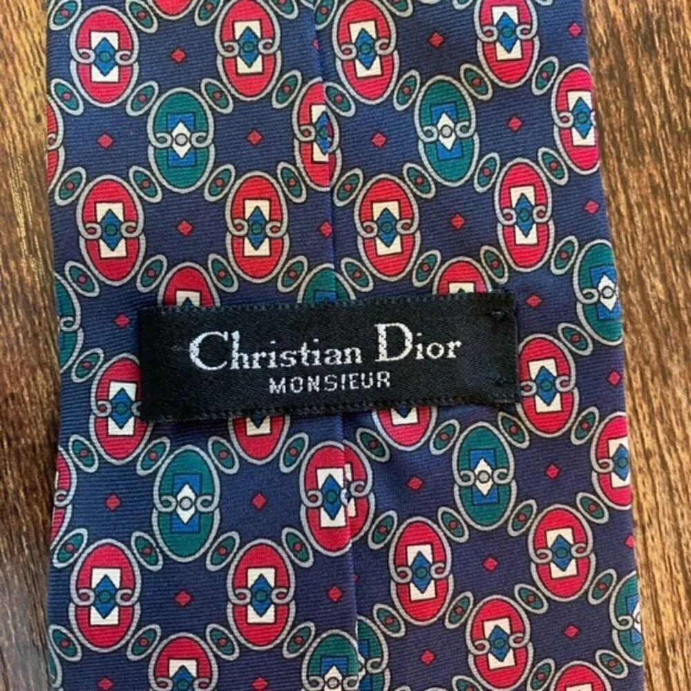 Christian Dior Vintage 100% Silk Tie - Picture 2 of 6